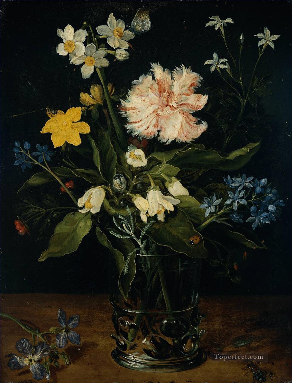 Naturaleza muerta con flores en vaso Jan Brueghel el Viejo Pintura al óleo